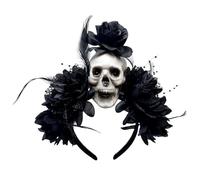 Punk Skull Hairband con fiore simulazione copricapo Halloween per danza evento di ruolo e fotografia punk fornitura antiscivolo gotico festival accessorio