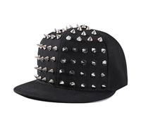 Punk Studded Hip-hop Hat, Studded Punk Hat, Baseball Cap for Hip-hop Dance, Baseball Style Hat Cap, argento, L