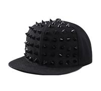 Punk Studded Hip-hop Hat, Studded Punk Hat, Baseball Cap for Hip-hop Dance, Baseball Style Hat Cap, Nero , L