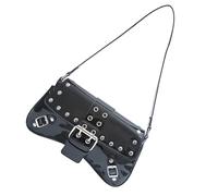 Punk Styles Borsa a tracolla per le donne PU pelle borchiata elegante borsa ascellare per feste e uso quotidiano borsa a tracolla borchiata, Nero , One Size