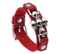 Punk Styles Crossed Skull Bracciale per uomini e donne PU gioielli in pelle con fascino gotico design per gli amanti della moda Edgy, As show