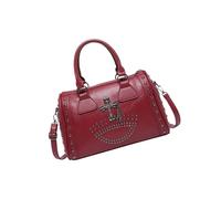 Punk Styles Teschio Borsa Grande Capacità Borchiato Dottore Borsa Alla Moda Spalla Punk Stili Borsa Per Le Donne Trend Donne, Rosso, One Size