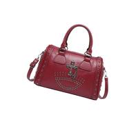 Punk Styles Teschio Borsa Grande Capacità Borchiato Dottore Borsa Alla Moda Spalla Punk Stili Borsa Per Le Donne Trend Donne, Rosso, One Size