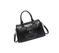 Punk Styles Teschio Borsa Grande Capacità Borchiato Dottore Borsa Alla Moda Spalla Punk Stili Borsa Per Le Donne Trend Donne, Nero , One Size