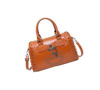 Punk Styles Teschio Borsa Grande Capacità Borchiato Medico Borsa Con Tracolla Regolabile Grande Capacità Spalla Per Le Donne Dottore Borchiato, Marrone, One Size