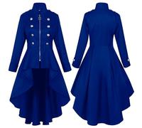 Punk - Vestito da donna con chiusura lampo, medievale, a maniche lunghe, con colletto alto, stile vintage, alla moda, per feste gotiche, per Halloween, carnevale, feste, festival, rave