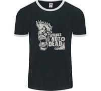 Punks Non È Morto Punk Rock Musica Uomo Ringer T-Shirt FotL