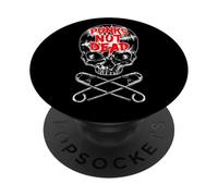 Punks Not Dead Punk Rock Vintage Vinyl Lover, teschio gotico PopSockets PopGrip Adesivo