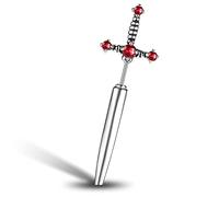 PunkTracker Orecchini a forma di spada gotica ipoallergenica, in acciaio chirurgico, da donna, con zirconia cubica nera, stile punk, Y2K, Emo, Metallo, non noto