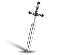 PunkTracker Orecchini a forma di spada gotica ipoallergenica, in acciaio chirurgico, da donna, con zirconia cubica nera, stile punk, Y2K, Emo, Standard, Metallo, non noto