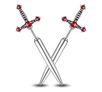 PunkTracker Orecchini Ipoallergenici in Acciaio Chirurgico Stile Gotico con Spada per Donne, Zirconia Cubica Nera, Orecchini Punk Pugnale Y2K Emo per Uomini, Metallo, non noto