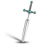 PunkTracker Orecchini Ipoallergenici in Acciaio Chirurgico Stile Gotico con Spada per Donne, Zirconia Cubica Nera, Orecchini Punk Pugnale Y2K Emo per Uomini, Metallo, non noto
