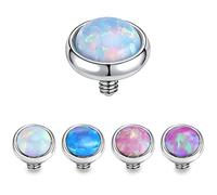 PunkTracker Piercing dermico in acciaio chirurgico da 14 G, con zirconia cubica, per superficie della pelle, kit di piercing dermico, 2.5/3/4mm