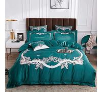 PUNSHET Doppio PUOLE BITTONE EGITANO Set BITTURA di BATTONE King Size 100 PUCCHI COPERCHI SETTICHE Quilt Copertura FLUST FELLE CHILWCASE 4PCS Cotone (Green Queen)