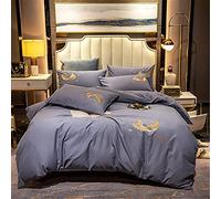 PUNSHET Set Guarda RACCODAMENTO SETTA CHIEDE Coperchio Consegna VERIENZE Pietro Copertura FOLTO A Letto E 2 FILLOWCASE (Colore: Blu) (Oro)