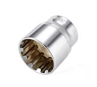 Punta a bussola a 12 punte in acciaio al cromo vanadio trattato termicamente con attacco da 1/2 pollice per adattatore per chiave a cricchetto Torx, progettata per una presa sicura (30 mm)