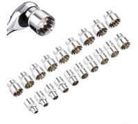 Punta a bussola a 12 punti per chiave a cricchetto con attacco quadrato da 3/8", materiale in acciaio al cromo vanadio con cromatura, design ad alta coppia per una presa sicura (11 mm)