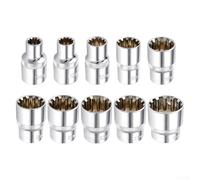 Punta a bussola a 12 punti per chiave a cricchetto Torx con attacco da 1/2", in acciaio al cromo vanadio trattato termicamente per una maggiore durata (16 mm)