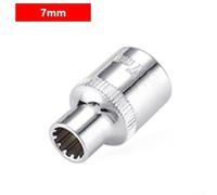 Punta a bussola a specchio a 12 punti con adattatore da 3/8 di pollice per chiave a cricchetto con lati lisci e impugnatura di fissaggio (7 mm)
