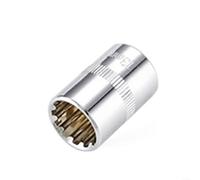 Punta a bussola a specchio a 12 punti con adattatore da 3/8 di pollice per chiave a cricchetto con lati lisci e impugnatura di fissaggio (13 mm)