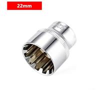Punta a bussola a specchio a 12 punti con adattatore da 3/8 di pollice per chiave a cricchetto con lati lisci e impugnatura di fissaggio (22 mm)