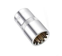 Punta a bussola a specchio a 12 punti, in acciaio al cromo vanadio trattato termicamente, con attacco da 1/2 pollici, per chiave a cricchetto, adattatore per punte Torx (15 mm)