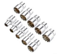 Punta a bussola a specchio a 12 punti in acciaio al cromo vanadio trattato termicamente con testa corta da 1/2 pollice per chiave a cricchetto, adattatore per punte Torx (27 mm)