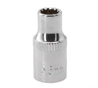Punta a bussola corta a 12 punti, attacco quadrato da 1/4", in acciaio al cromo vanadio, 4-14 mm, per adattatore per chiave a cricchetto, finitura a specchio resistente, design a coppia elevata (5,5