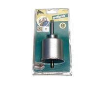 wolfcraft Sega a tazza con riporto in metallo duro e mandrino I 8913000 I Per installazione di prese e interruttori in murature e pietra, profondità di taglio 55 mm