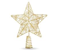 Punta a Forma di Stella per Albero di Natale, Decorazione per la Cima dell'Albero (Oro)