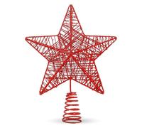 Punta a Forma di Stella per Albero di Natale, Decorazione per la Cima dell'Albero (Rosso)