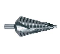 Punta a gradini HSS, alta resistenza, dimensioni multiple, ideale per forare metallo, legno e plastica con precisione e facilità.