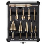 Punta A Scalare Set Di Punte for Trapano A Gradino Da 5 Pezzi | Punta a gradino HSS 50 dimensioni di punta a gradino for punte a gradini multipli for il fai da te(11PCS)
