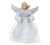 Punta Albero di Natale Angelo Premier 20cm Argento e Bianco
