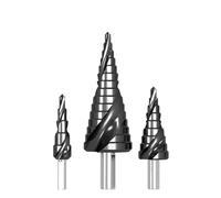 Punta alesatrice in acciaio inossidabile di grado industriale al cobalto, punta trapezoidale, punta a gradini, punta a gradini, scanalatura dritta, gradini(3pcs)