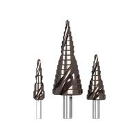 Punta alesatrice in acciaio inossidabile di grado industriale al cobalto, punta trapezoidale, punta a gradini, punta a gradini, scanalatura dritta, gradini(Co M35 3pcs)