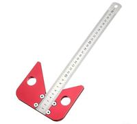 Punta centrale in lega di alluminio da 300 mm con righello in acciaio per trovare il centro preciso e marcatura di angolo di 45 gradi in progetti tecnici e fai da te