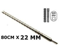Punta da muro per trapano 80 CM X Ø 22 mm con attacco SDS PLUS punta per forare calcestruzzo mattoni pietra per lavoratori professionisti elettricisti fai da te (80CM X Ø22mm)