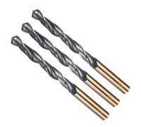 Punta da Trapano 10mm HSS, Acciaio Rapido 4341 con Finitura Nero e Oro per Rame, Alluminio, Legno, Plastica, Metalli Mediamente Duri(3pcs,10mm)