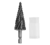 Punta da trapano a gradini a 4 flauti, punta a gradini con scanalatura elicoidale e codolo esagonale da 1/4 di pollice, 12 misure di gradino da 3/16 a 7/8 di pollice per legno,