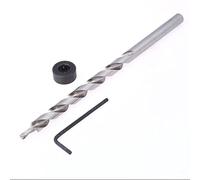 Punta da trapano a gradino da 9,5 mm con gambo esagonale da 1/4" per maschera a foro tascabile, materiale HSS, foro pilota a fondo piatto, per la lavorazione del legno (gambo rotondo)