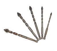 Punta da trapano eccentrica con design a quattro scanalature e spirale triangolare per punzonatura efficiente di piastrelle di vetro, lastre di roccia e altre superfici dure (3 mm)