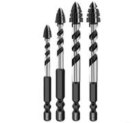 Punta da trapano eccentrica di precisione con spirale a quattro scanalature per una perforazione efficiente e vibrazioni ridotte su piastrelle di vetro, plastica dura, cemento e superfici in granito