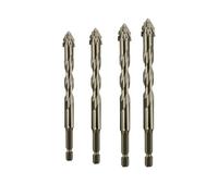 Punta da trapano esagonale for scalpellino, gambo da 1/4, punta da trapano a croce in acciaio al titanio, adatta for forare materiali duri come vetro, ceramica, cemento e mattoni.(6-8-10-12mm)