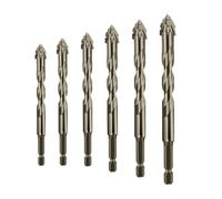 Punta da trapano esagonale for scalpellino, gambo da 1/4, punta da trapano a croce in acciaio al titanio, adatta for forare materiali duri come vetro, ceramica, cemento e mattoni.(6Pcs-4-12mm)