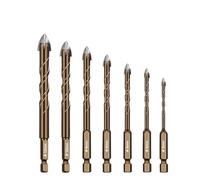 Punta da trapano for piastrelle, vetro, cemento, ceramica, legno, plastica, croce, triangolare, lega, dimensioni 3 mm, 4, 5, 6, 8, 10, 12(7pcs)