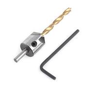 Punta da Trapano in Acciaio al Carbonio con Svasatore in Acciaio 45#, Alesatore da Carpenteria con L Chiave Esagonale per Lavorazione Legno(4.5mm)