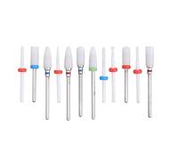 Punta da Trapano per Fresa in Ceramica 12 Pezzi Lime per Fresa per Macinatrice Elettrica per la Cura delle Unghie e Rettifica di Precisione Acciaio Inossidabile Ceramico Diametro