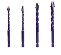 Punta da trapano per piastrelle di vetro e materiale duro, design eccentrico a quattro flute triangolare, per stabilità e precisione, 6/8/10/12 mm con gambo da 1/4 di pollice in lega di acciaio (6+8+