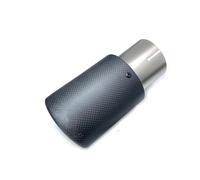 Punta Del Silenziatore Con Flangia Diritta In Acciaio Inossidabile Riccio Opaco In Fibra Di Carbonio Per Auto 1PC Tubo Di Scappamento(76MM IN-89MM OUT)